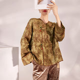 Autumn new Chinese high-end sense dignified atmosphere top national style new embroidered long-sleeved silk jacket women M9053