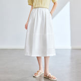 Cotton cocoon, white cotton bud skirt women's  summer high waist and thin hips a word big pendulum umbrella skirt