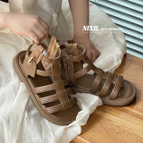 KAMAMES Children's Roman Sandals  Summer New Children's Shoes Girls Zhongbang Sandal Boots Fashionable Stylish Girl Shoes