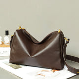 Fashion retro leather women's bag  style first layer vegetable tanned cowhide pillow bag New women's messenger bag handbag