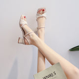 kamames Women's Sandals  This Year's Popular Summer New Internet Celebrity Super Hot Outer Wear High Heel Ladies' Sandals