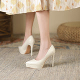 2025 1233B pointed thin heel high heels women's autumn 2025 new sexy waterproof table solid color super high heel single shoes women