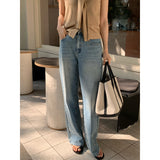 2025 THE MIND retro straight jeans women's 2025 early spring new Korean version simple versatile casual pants women's N13