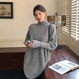 2025 Thirteen Lines popular Autumn and Winter New ins Temperament Turtleneck Knitted Sweater Cloak Versatile Sweater Women 25128