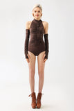 kamames Ogaka Crystal Ruched Bodysuit