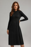 kamames Olive Long-Sleeves Knitted Midi Dress