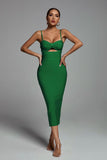 kamames Hollow Bandage Dress - Green