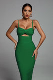 kamames Hollow Bandage Dress - Green