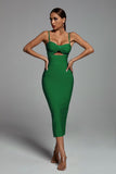 kamames Hollow Bandage Dress - Green