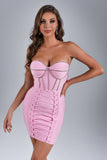 Kamames Siena Diamonate Lace Up Mini Bandage Dress