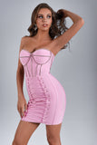 Kamames Siena Diamonate Lace Up Mini Bandage Dress