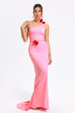 kamames Sigrid Pink One Shoulder Maxi Dress