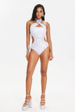 kamames Sila Silver Crossed Halter Swimsuit