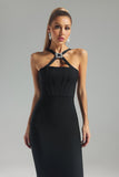 Kamames Stephanie Halter-Neck Corset Midi Bandage Dress