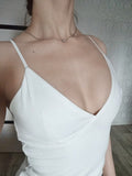 Kamames Sexy Backless White Party Dress For Women Spaghetti Strap High Split Slim Sheath  New Spring