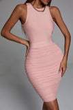 Kamames Unica Backless Ruched Mini Cocktail Dress - Pink