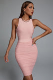 Kamames Unica Backless Ruched Mini Cocktail Dress - Pink