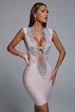 kamames Vlada Embellished Mini Cocktail Dress - Lilac