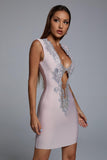 kamames Vlada Embellished Mini Cocktail Dress - Lilac