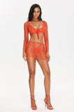 kamames Yogi Orange Bikini Four Pieces Set