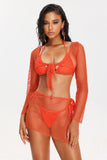 kamames Yogi Orange Bikini Four Pieces Set