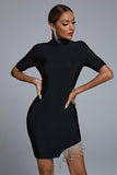 kamames Zaful Rhinestone Mini Bandage Dress