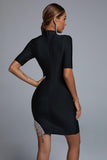 kamames Zaful Rhinestone Mini Bandage Dress