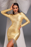 kamames Zora Metallic Tassel Bandage Dress