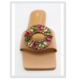 kamames ZARZ 2022 New Brand Women Crystal Flat Sandals Summer Shoes Fashion Square-Toe Beige Sexy Slippers Beach Designer Plus Size 41
