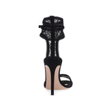 kamames Black Gold Sexy Net Cloth Lace Super High Heels Sandals Large Size Fashion Women's Shoes
