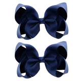 2Pcs/lot 4'' Cute Solid Grosgrain Ribbon Bowknot Hair Clips For Girls Handmade Hairpins Barrettes Headwear Kids Hair Accessories