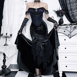 kamames Summer New Fashionable Sexy Hot Girl Dress Dark Gothic Temperament Slim Buttocks Fishtail Skirt