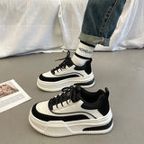 kamames kamames Autumn / Winter New Shoes Women's Niche Design Round Head Single Shoes With Color Thick Sole Increased Casual Sports Board Shoes