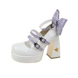 kamames High Heels Women's Thick Heels Shoes 2024 Spring New Bridesmaid Shoes Square Head Waterproof Table Thick Soles Mary Jane Shoes