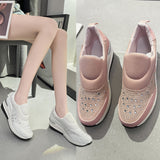 kamames New Large Size Women's Shoes With Thick Glitter, Solid Color Cover, Breathable Feet, Light And High Inside.