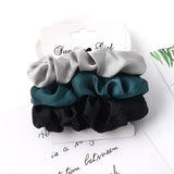 3/5/Pcs Silk Scrunchies Print Leopard Scrunchie Set Elastic Hair Bands Solid Color Fashion Headwear Women Hair Accessories Gift