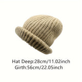 Winter Warmth Beanie - Soft, Lightweight, Elastic, Coldproof, Trendy Slouchy Skull Cap with Brim for Women - Autumn and Winter Essential