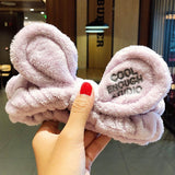 Wash Face Hair Holder Hairbands Soft Warm Coral Fleece Bow Animal Ears Headband For Women Girls Turban Fashion Hair Accessories