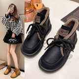 kamames Fur New Women Ankle Snow Boots Comfortable Thick Plush Keep Warm Sneakers Ladies Flock Platform Cotton Shoes Botas Mujer