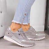 Women Casual Shoes 2020 New Fashion Wedge  Flat Shoes Zipper Lace Up Comfortable Ladies Sneakers Female Vulcanized Shoes