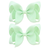 2Pcs/lot 4'' Cute Solid Grosgrain Ribbon Bowknot Hair Clips For Girls Handmade Hairpins Barrettes Headwear Kids Hair Accessories