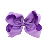 6 Inch Big Grosgrain Ribbon Solid Hair Bows With Clips Girls Kids Hair Clips Headwear Boutique Hair Accessories