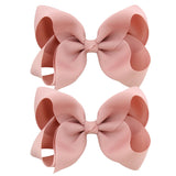 2Pcs/lot 4'' Cute Solid Grosgrain Ribbon Bowknot Hair Clips For Girls Handmade Hairpins Barrettes Headwear Kids Hair Accessories