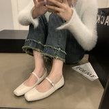 kamames kamames Mary Jane Shoes Women Spring 2024 New Flat Square Head Shallow A Word With Temperament Single Shoes Women