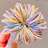 100PCS/Set New Girls Candy Colors Nylon Basic Elastic Hair Bands Kids Rubber Bands Headband Scrunchie Fashion Hair Accessories