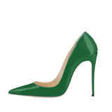 kamames Shoe Heel Sexy Woman High Heel 12 cm Stilettos Women Party Brand Designer Shoes Patent leather Pointed Toe QP055 ROVICIYA