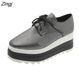 kamames Spring Women Shoes Flat Platforms serpentine Lace-Up Wedges Sneakers Ladies Oxfords Woman Flats Casual flats