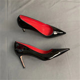 kamames Black Red High Heels Shoes Woman Pumps 12cm Tacones Pointed Toe Stilettos Sexy Deep Cleavage Wedding QKOU011 ROVICIYA