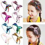 4.3 Inches Multi-layer Sequins Mermaid Headbands For Girls Rainbow Mermaid Pearls Hair Bands Handmade Headwear Hair Accessories