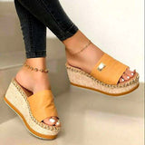 kamames kamames 2024 Summer Women's Fish Mouth Cloth Cover Fashion Sandals And Slippers Heeled Women's Shoes